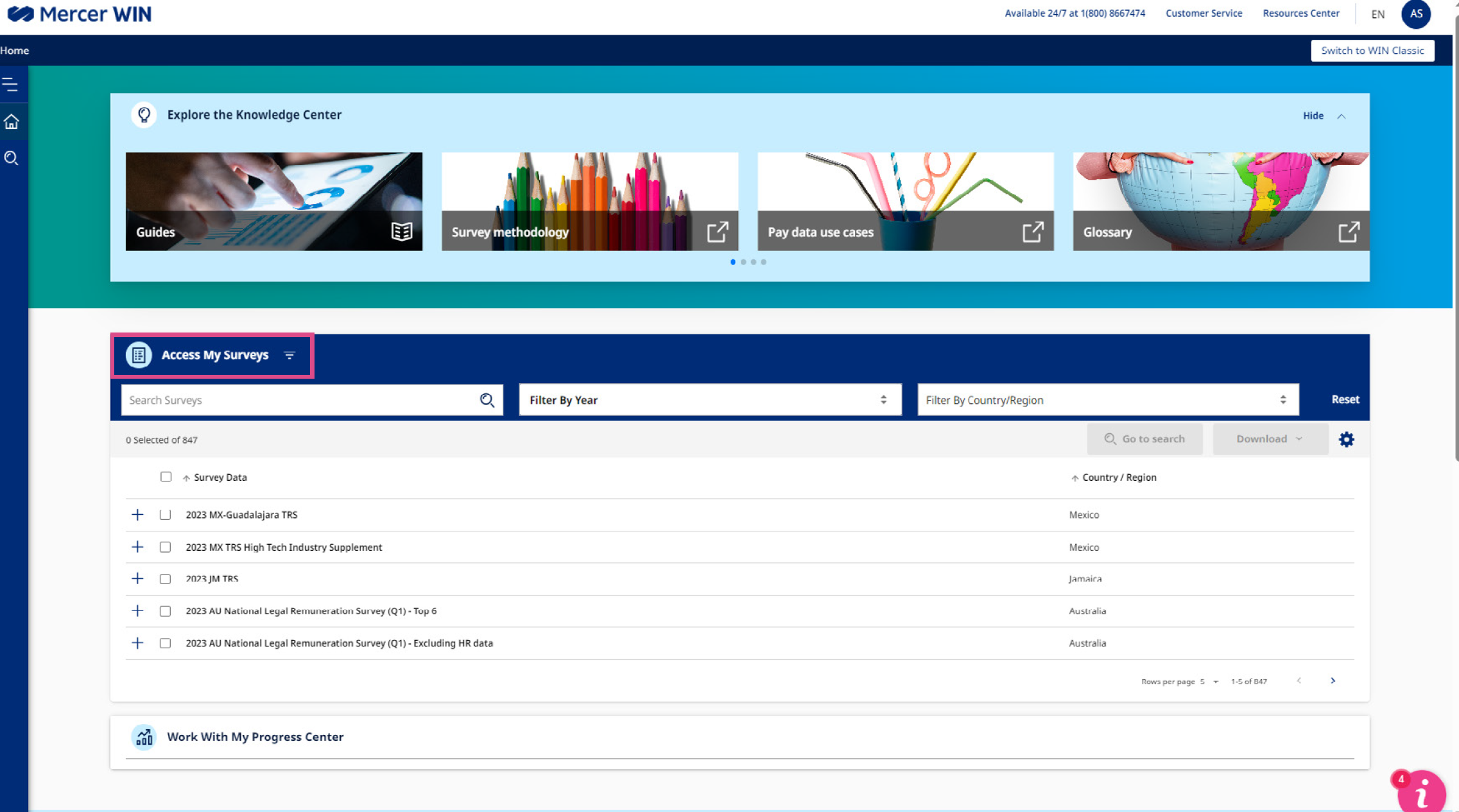screenshot of Mercer WIN